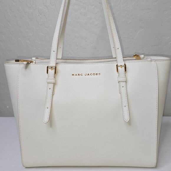 Marc Jacobs The Commuter Tote In Ivory Leather / Gold Hardware M0016410 - Picture 1 of 16